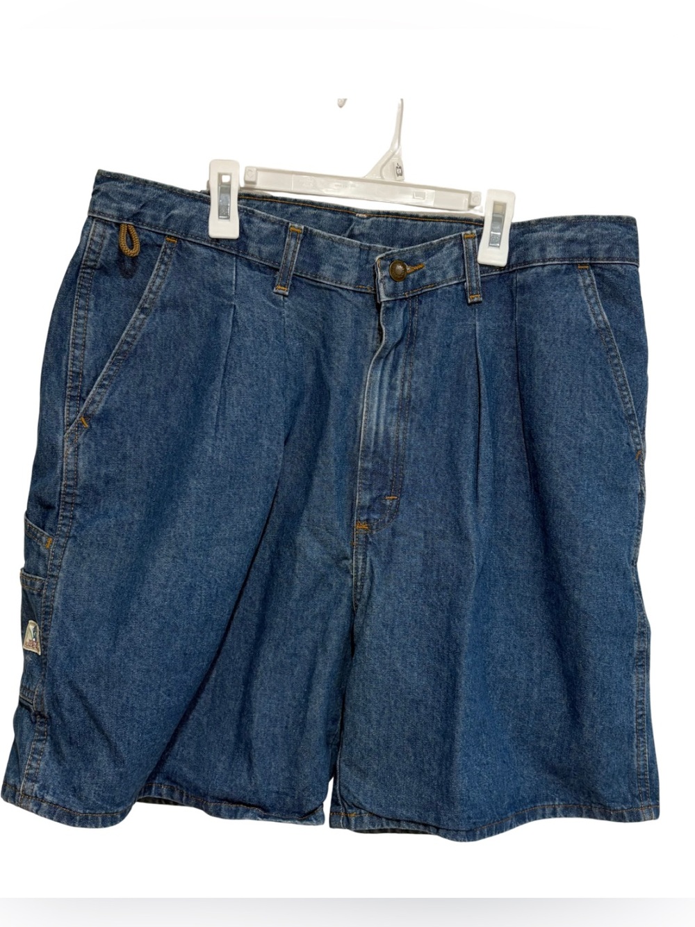 Vintage 90s Wrangler Rugged Wear Denim Shorts Men’s 34 Carpenter Utility Y2K